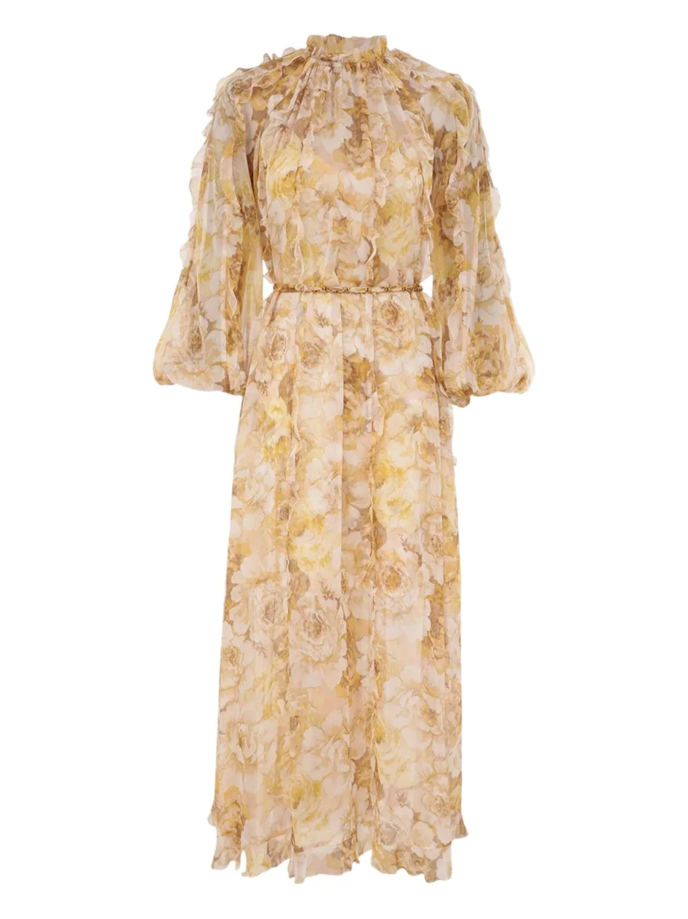 Zimmermann Silk Maxi Dress In Brown