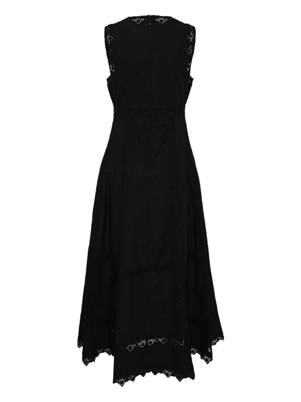 Ulla Johnson lace-insert midi dress - Zwart