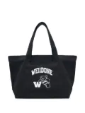 We11done Varsity canvas tote bag - Black