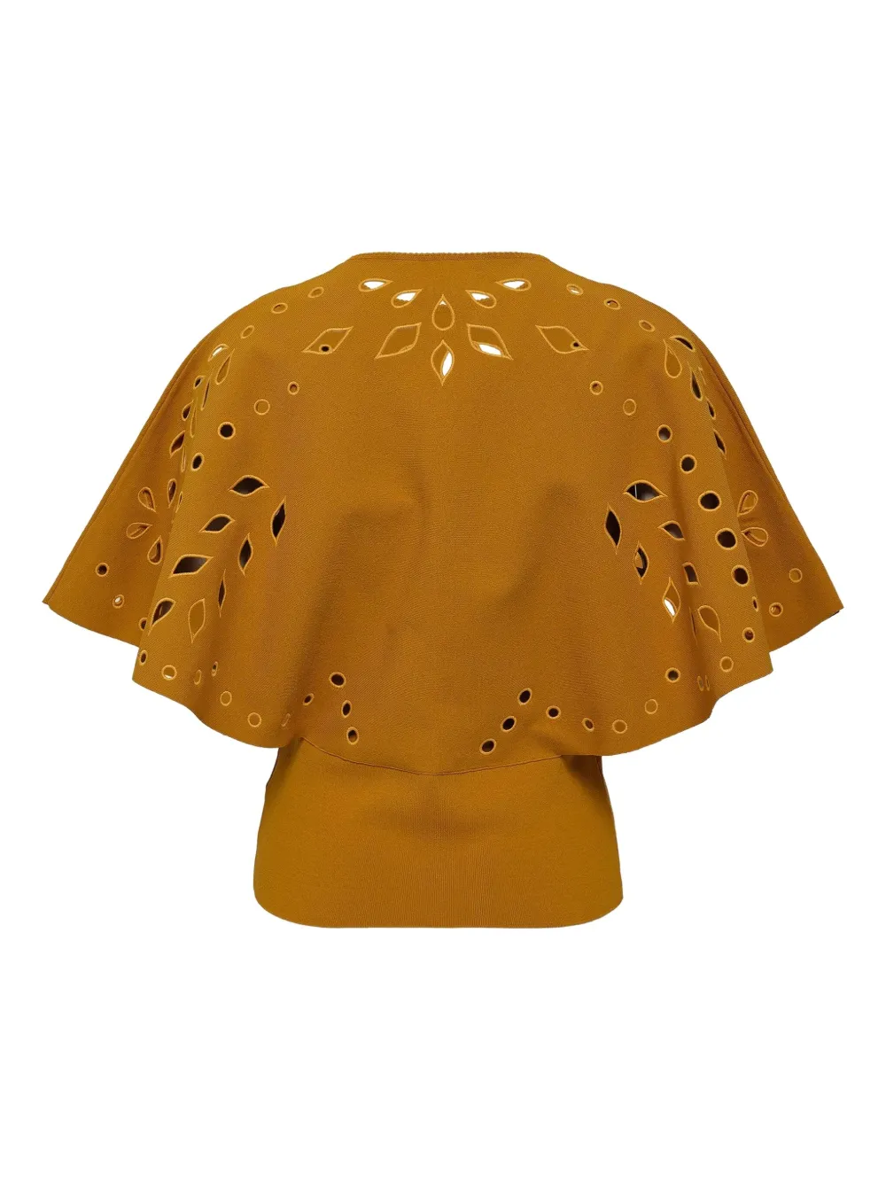 Ulla Johnson cape-sleeve laser-cut blouse - Geel