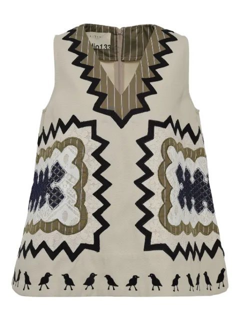 Biyan blusa bordada con cuello en V