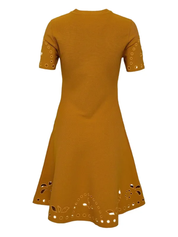 ulla johnson brown dress Elegant Mesh Floral Applique Formal Dress with Jacquard Embroidery