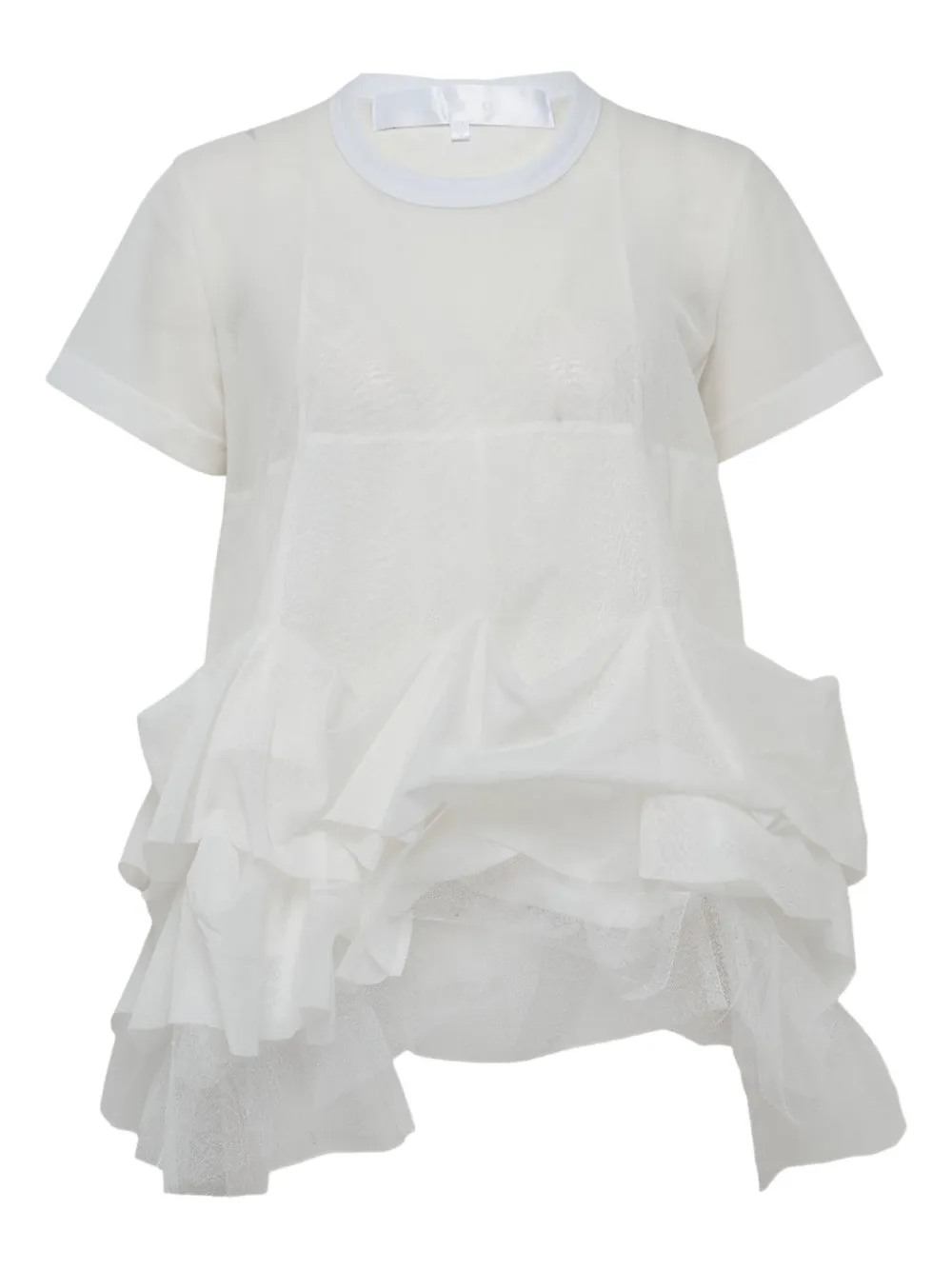Comme des Garçons TAO チュールパネル Tシャツ - ホワイト Comme des Garçons TAO チュールパネル Tシャツ - ホワイト