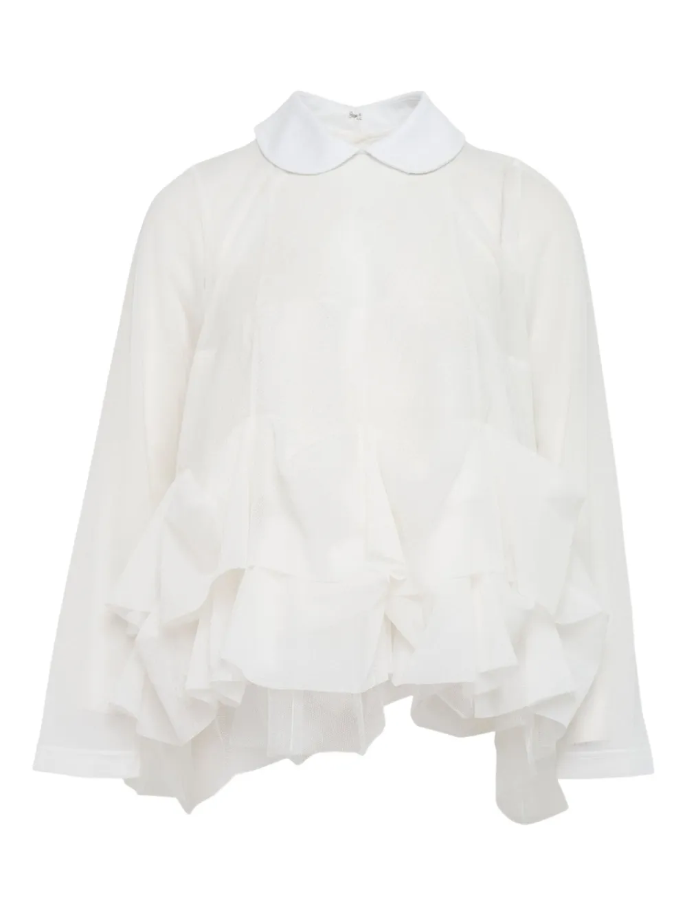 Comme des Garçons TAO ラッフル ブラウス - ホワイト Comme des Garçons TAO ラッフル ブラウス - ホワイト