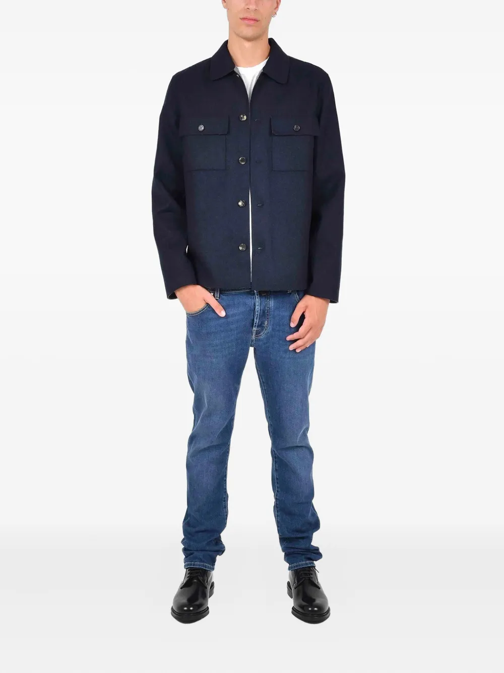 Jacob Cohën button-fastening pocket-chest shirt - Blauw