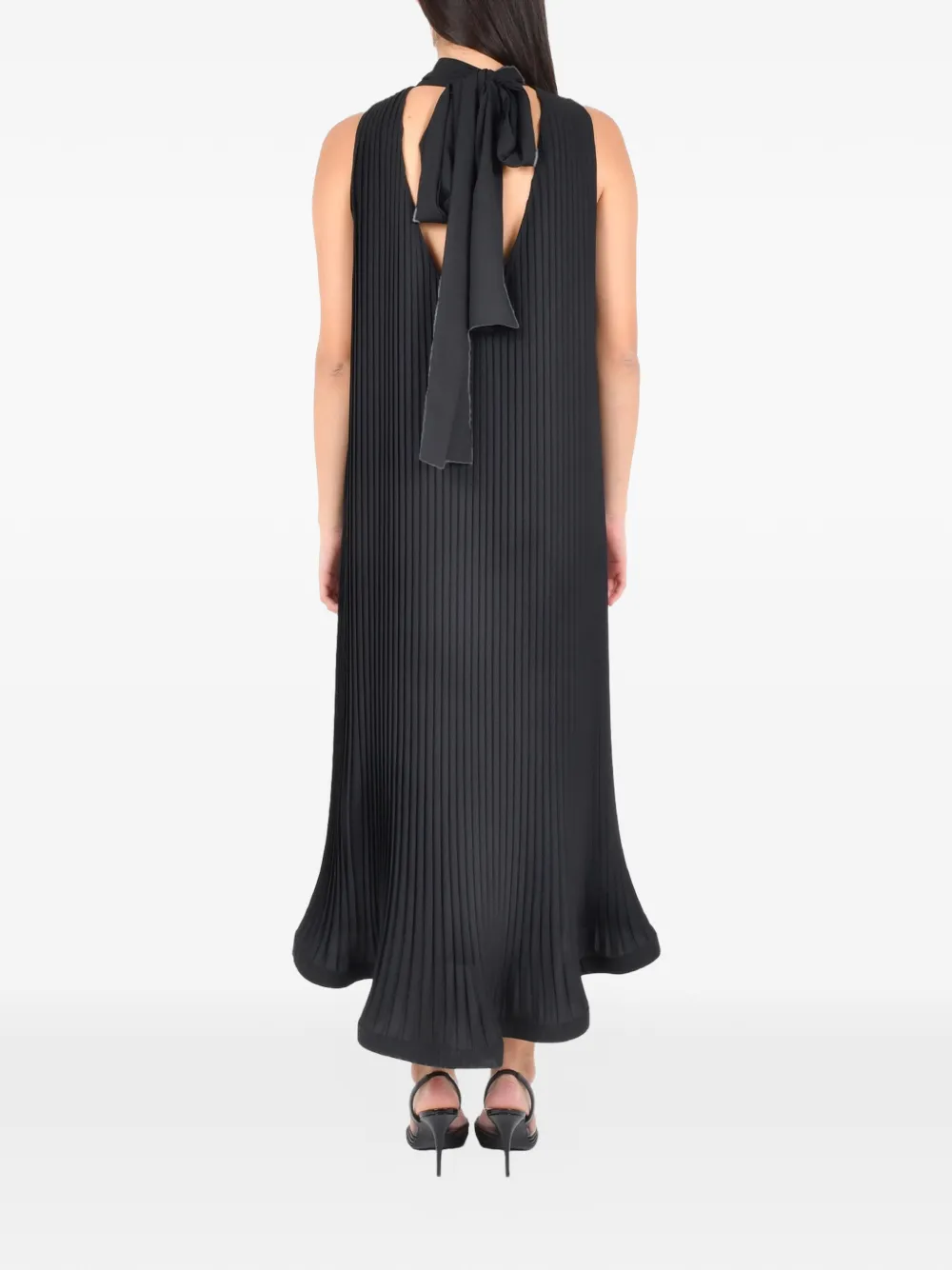 P.a.r.o.s.h Pleated Tie Dress In Black