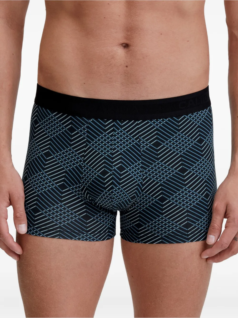 Calida Geometric-pattern Boxers In Blue