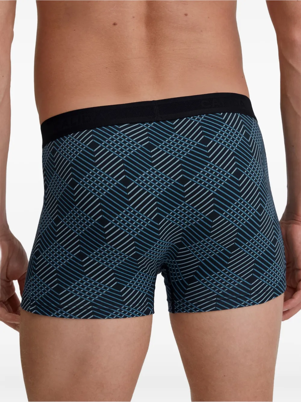 Calida Geometric-pattern Boxers In Blue