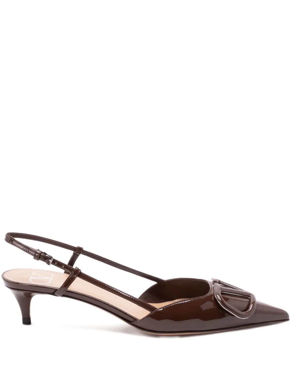 Valentino Garavani 40mm VLogo Signature slingback pumps Zwx bark brown