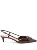 Valentino Garavani 40mm VLogo Signature slingback pumps - Zwx bark brown