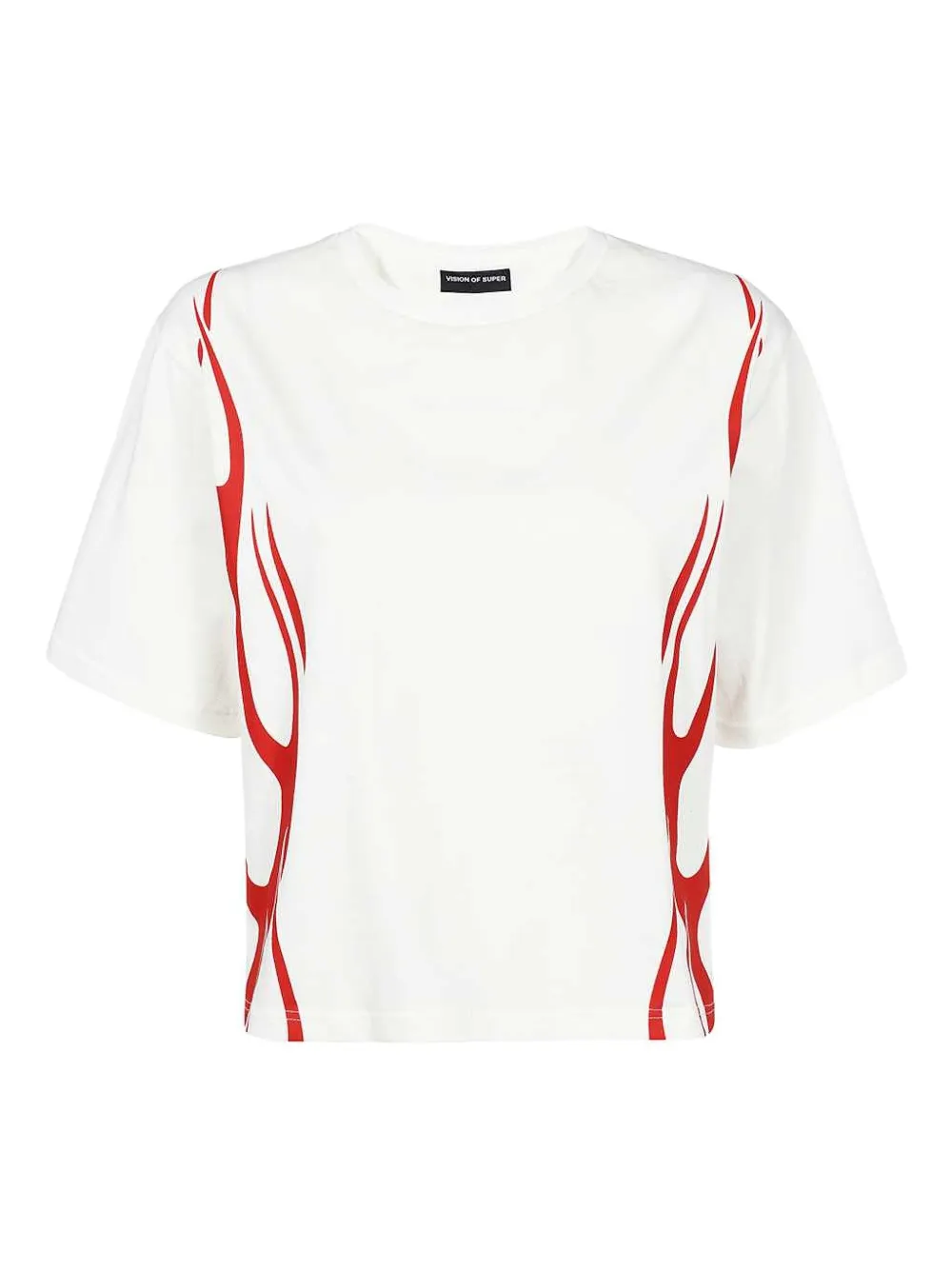 Vision Of Super flame-print cotton T-shirt | White | Image 1