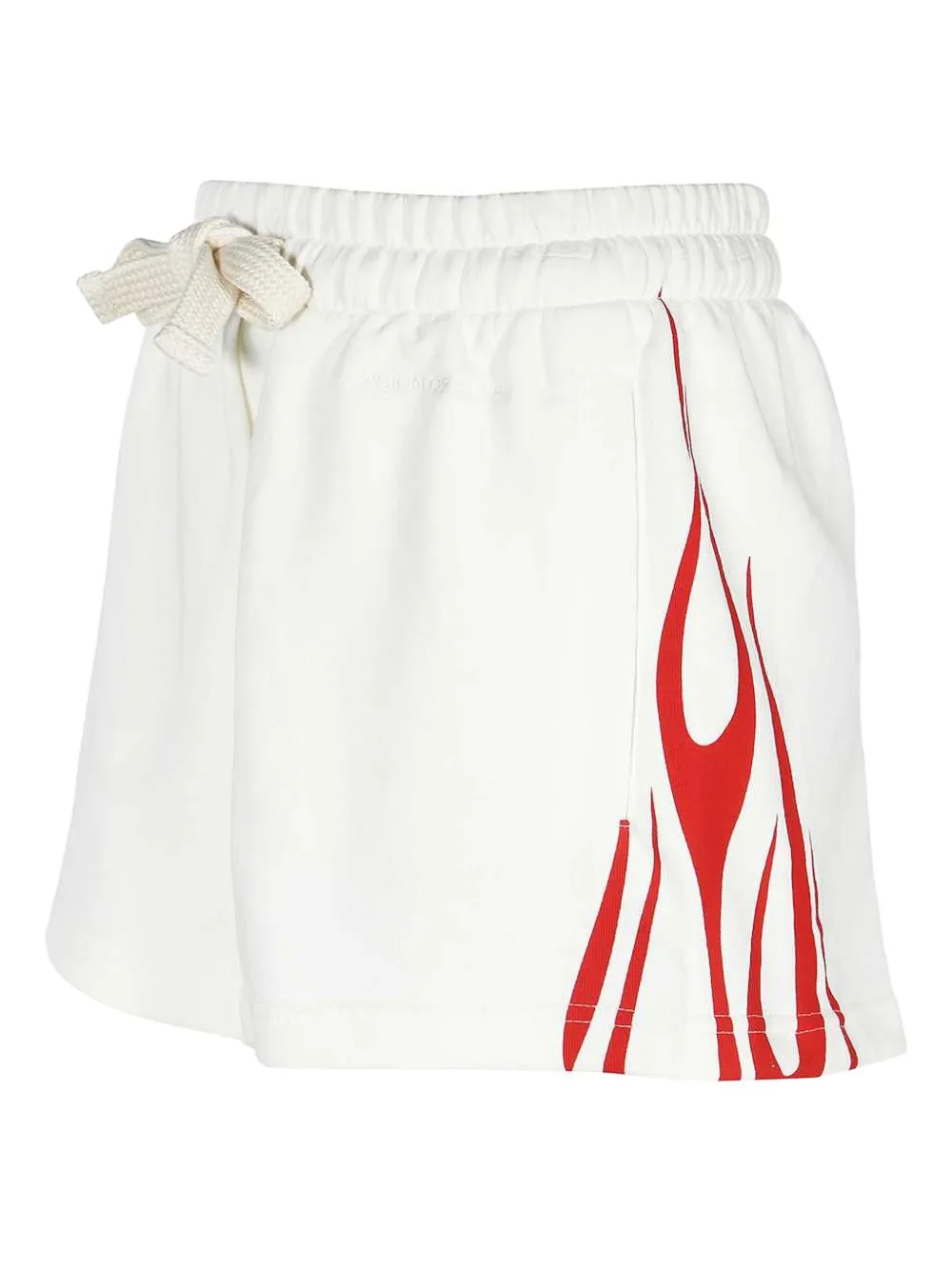 Vision Of Super Flame-print Elasticated-waistband Shorts In White