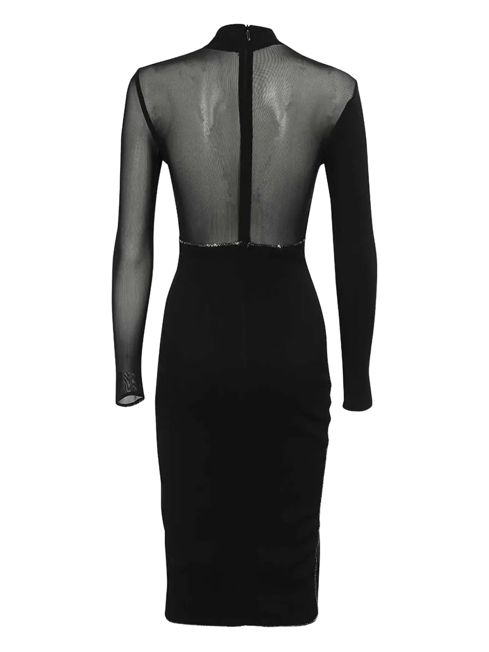 John Richmond mesh-insert embellished party dress - Zwart