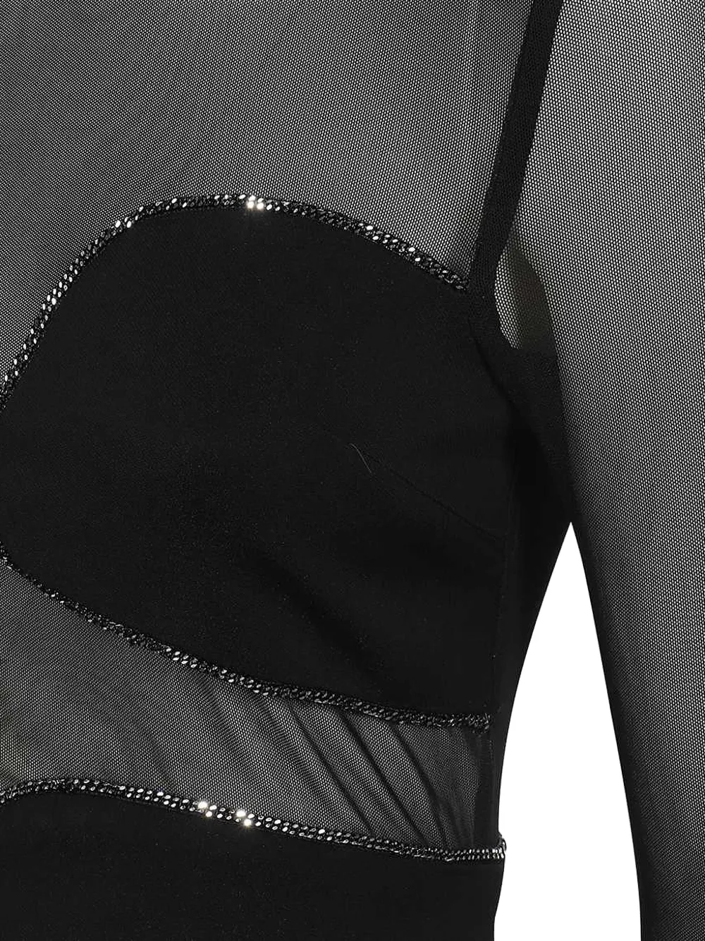John Richmond Mesh-insert Embellished Party Dress In Black