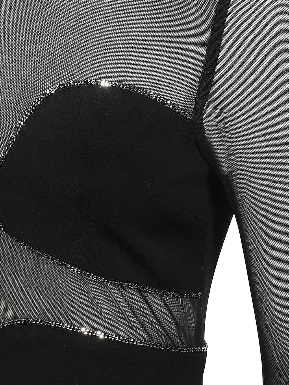 John Richmond Jurk verfraaid met mesh Zwart