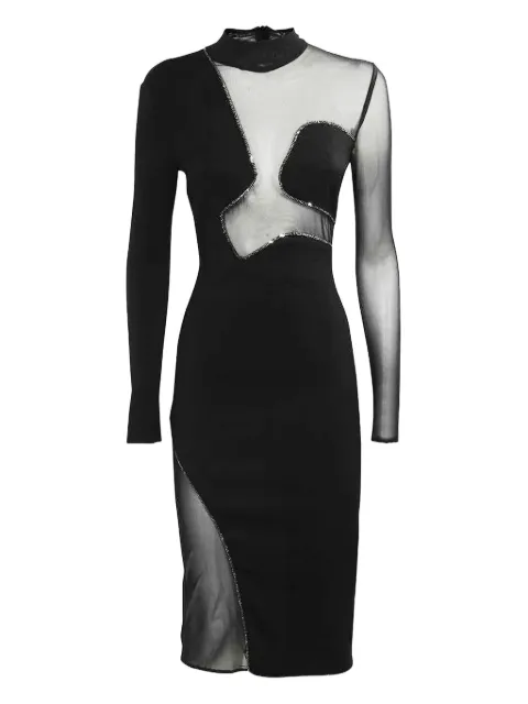 John Richmond mesh-insert embellished party dress