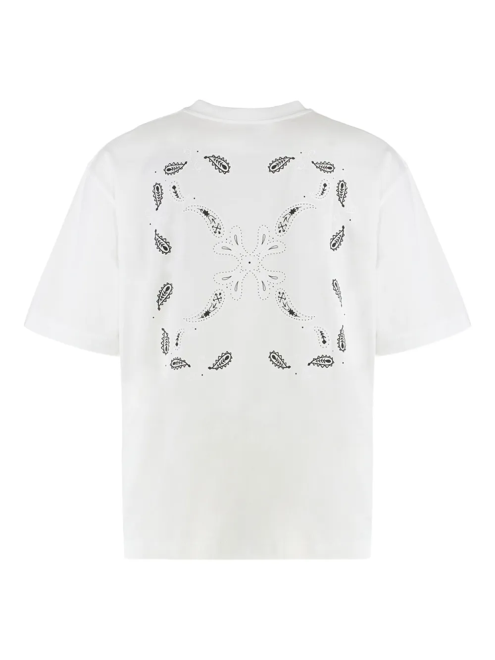 Off-White T-shirt met paisley-print Wit