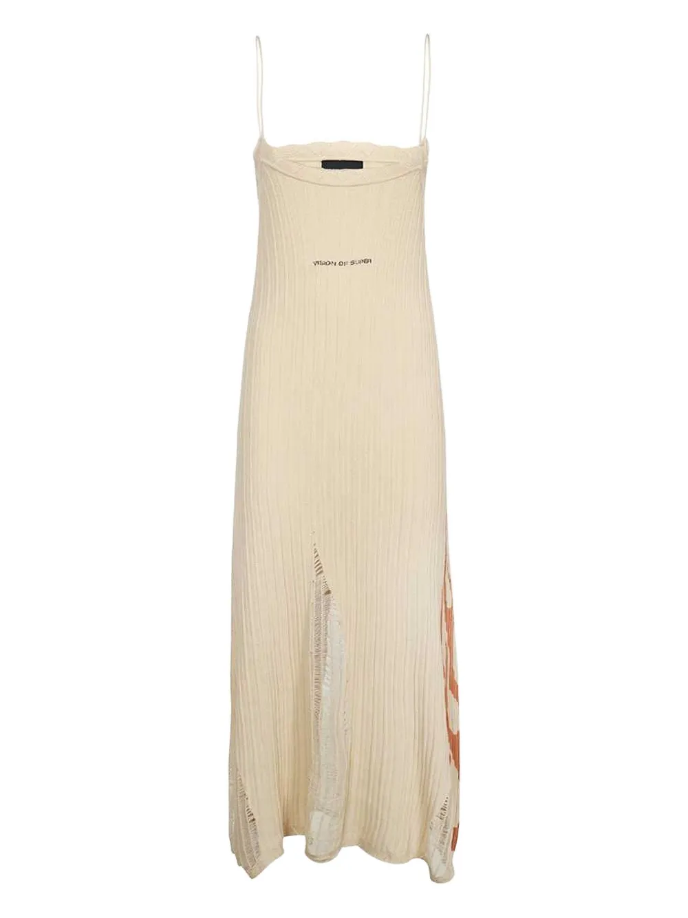 Vision Of Super Flame-print Midi Dress In Neutral