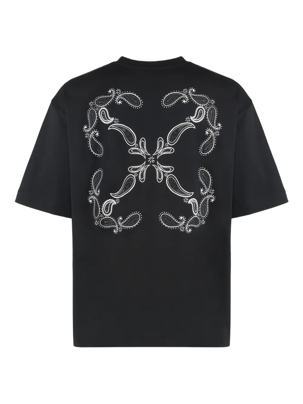 Off-White paisley-print crew-neck T-shirt - Zwart