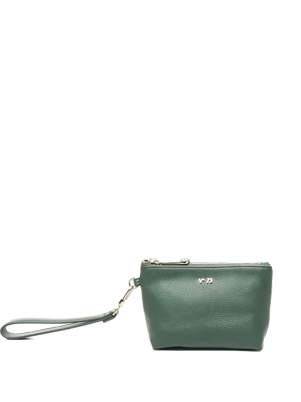V73 Logo-lettering Clutch Bag In Green