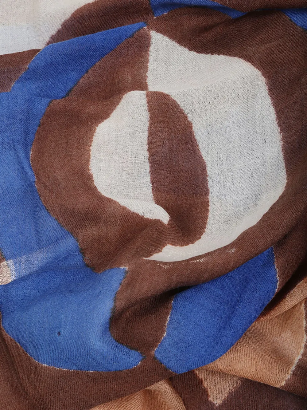 Altea abstract-print wool-silk scarf - Blauw