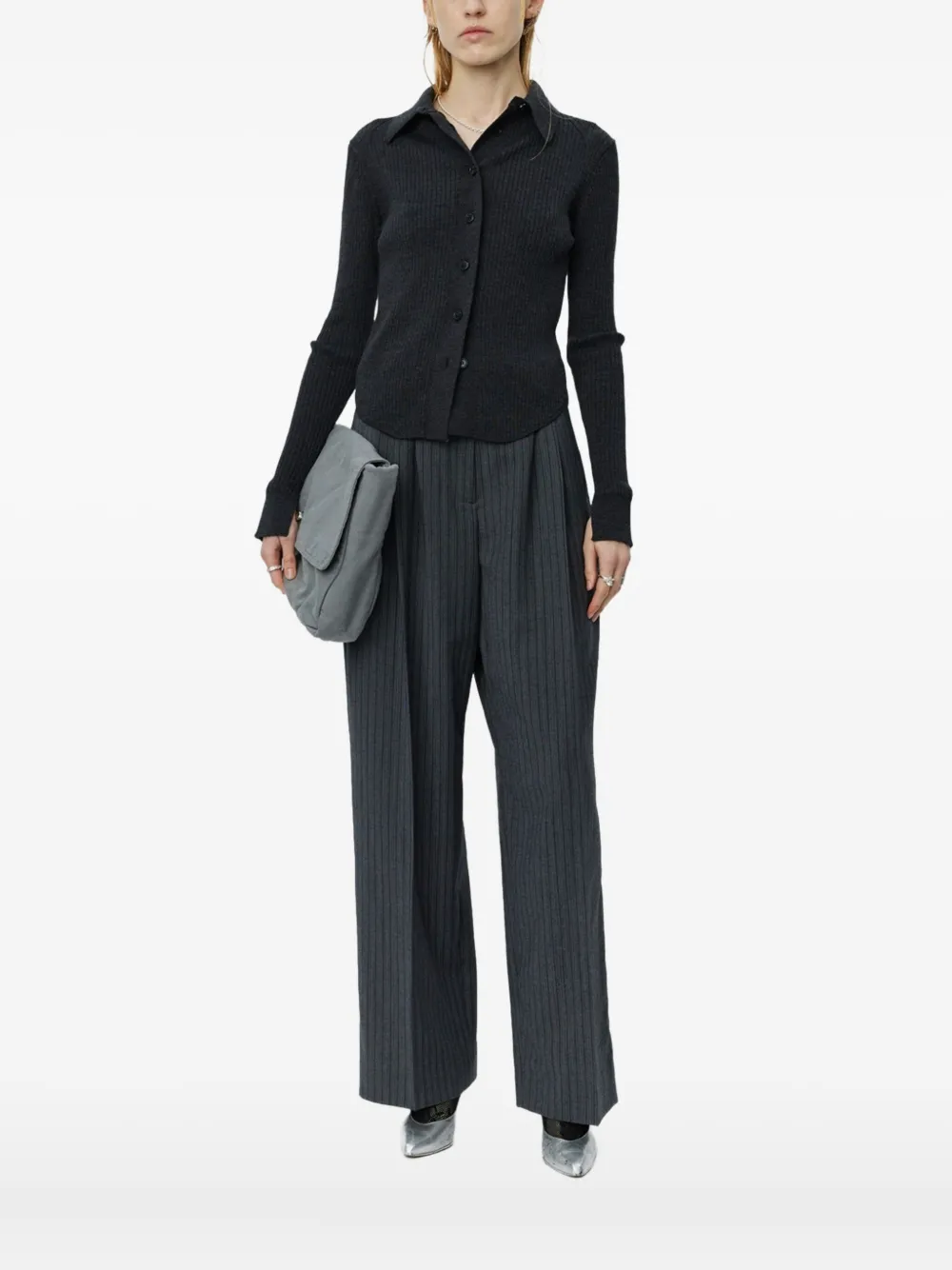 mfpen long-sleeves polo top | Black | Image 1