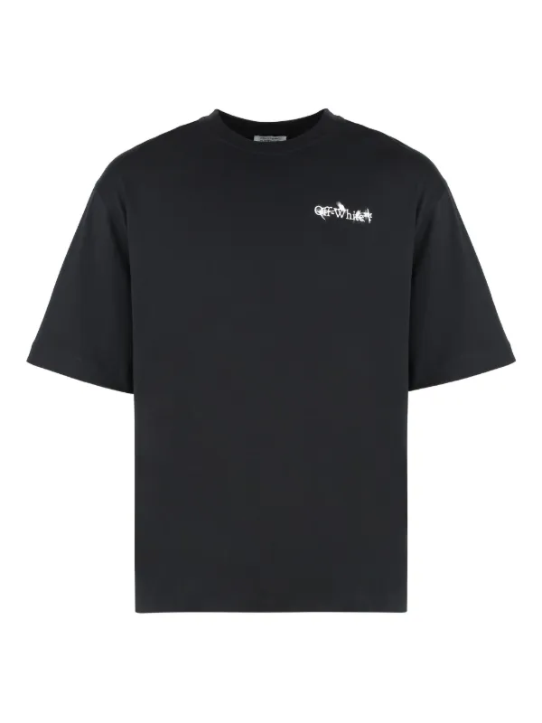 Off-White ブラック Tシャツ OFFWHITE(オフホワイト) プリントTシャツ ブラック サイズ XS