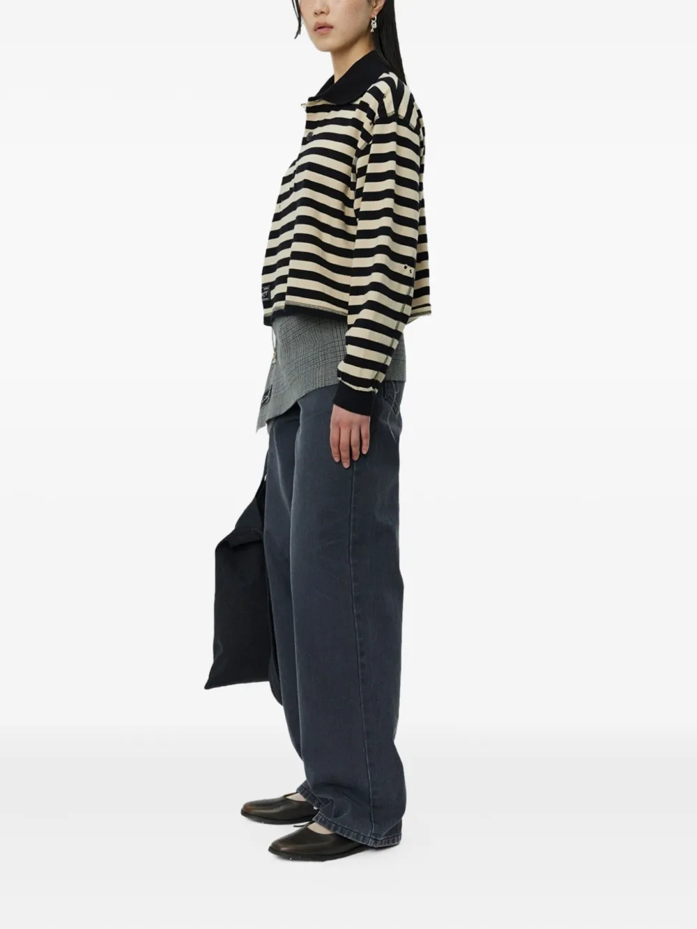 Mfpen stripped polo top - Beige