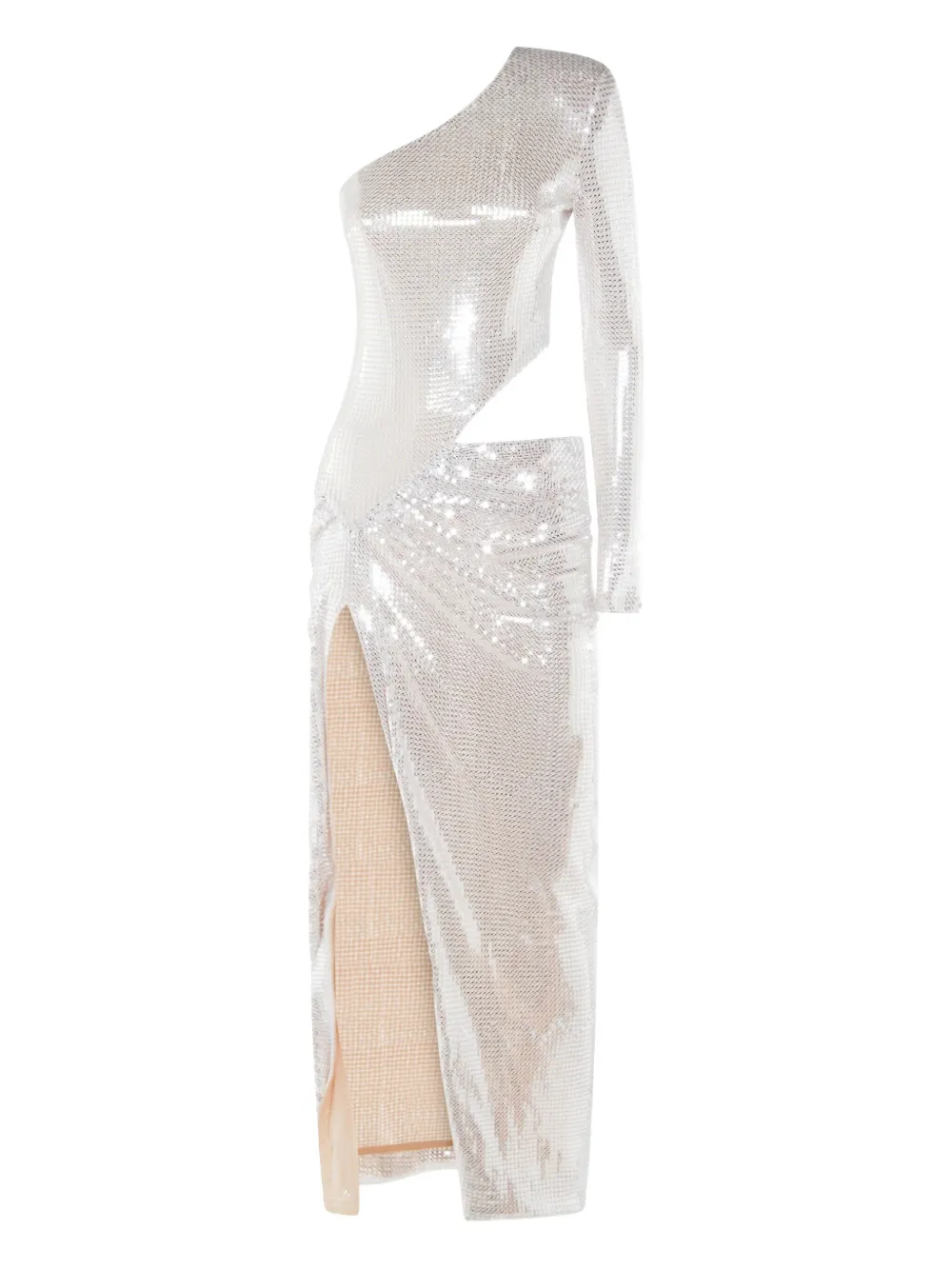 Nissa One-shoulder Midi Dress In White