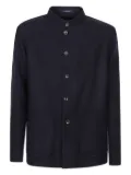 Tagliatore mandarin-collar wool shirt jacket - Blue