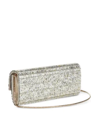 Jimmy Choo Candy グリッター クラッチバッグ | シルバートーン