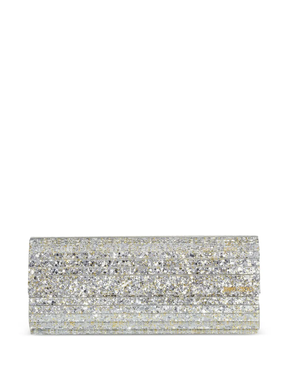 Jimmy Choo SWEETIE glitter-effect clutch bag - Zilver