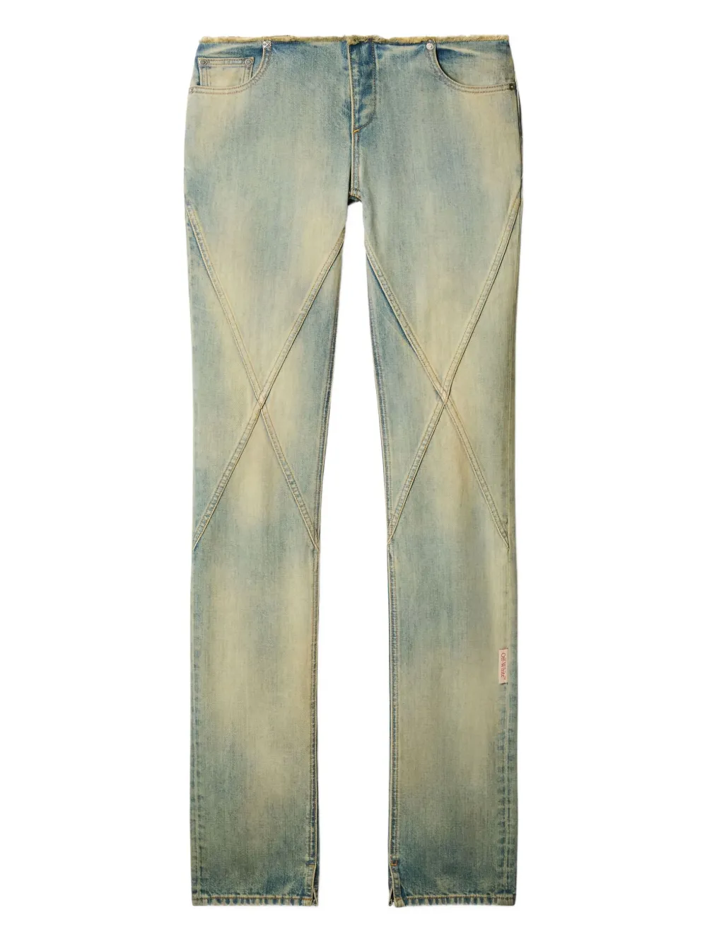 Off-white Crossover Seam Frayed Jeans In Multi
