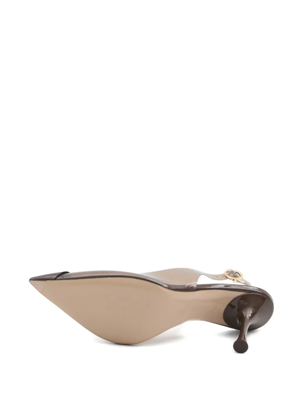 Gianvito Rossi 85mm Diana patent-effect slingback pumps Brown