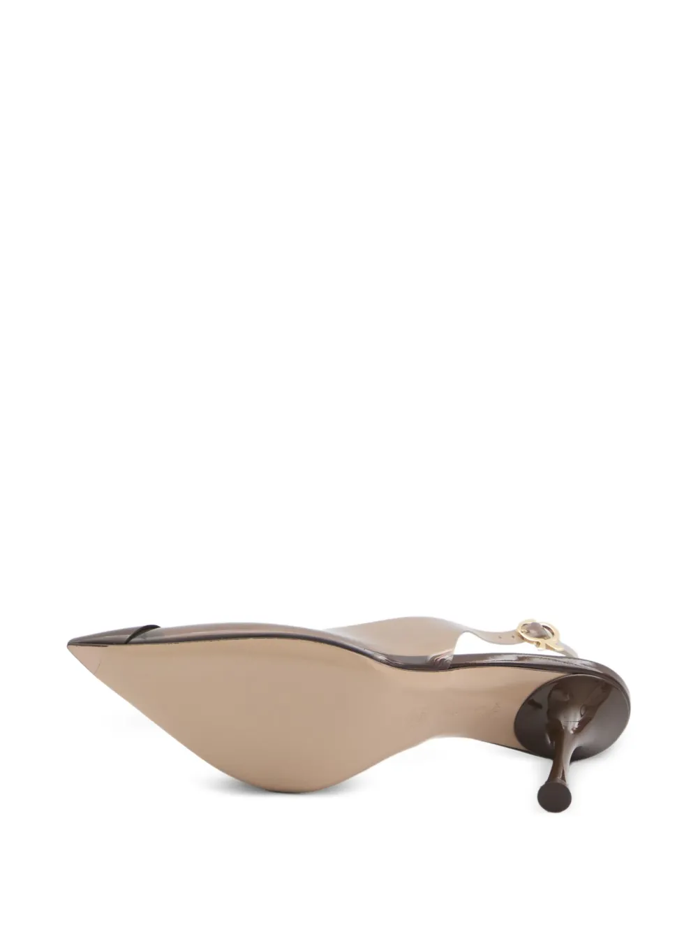 Gianvito Rossi 85 mm Diana lakleren slingback pumps Bruin