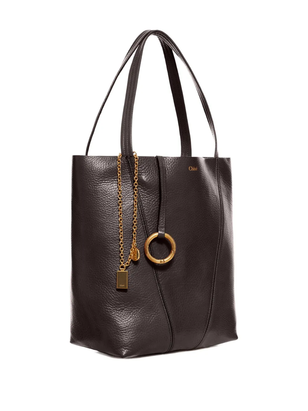 Chloé Spin Tote Bag In Brown