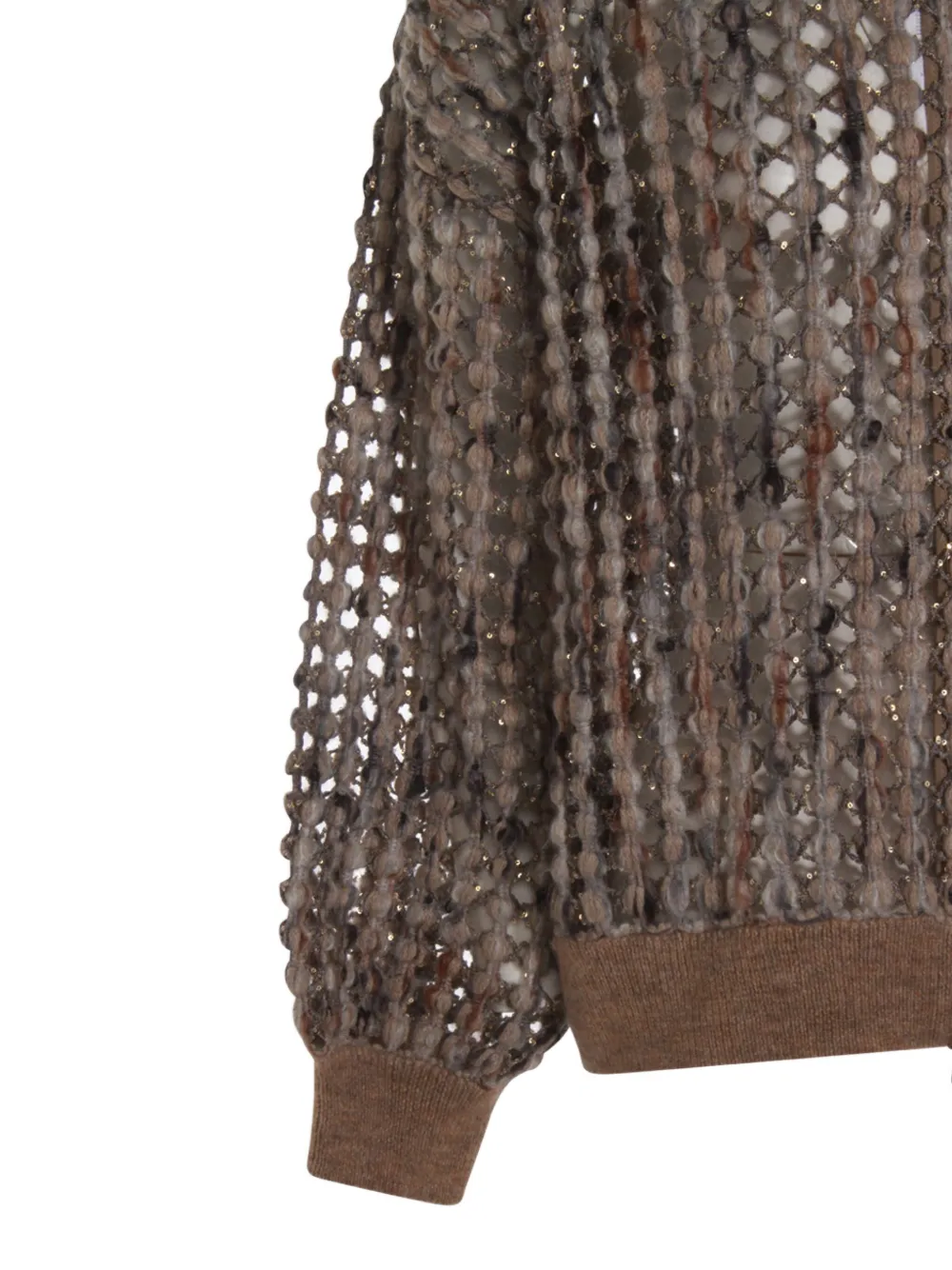 Brunello Cucinelli Opengebreide hoodie - Beige