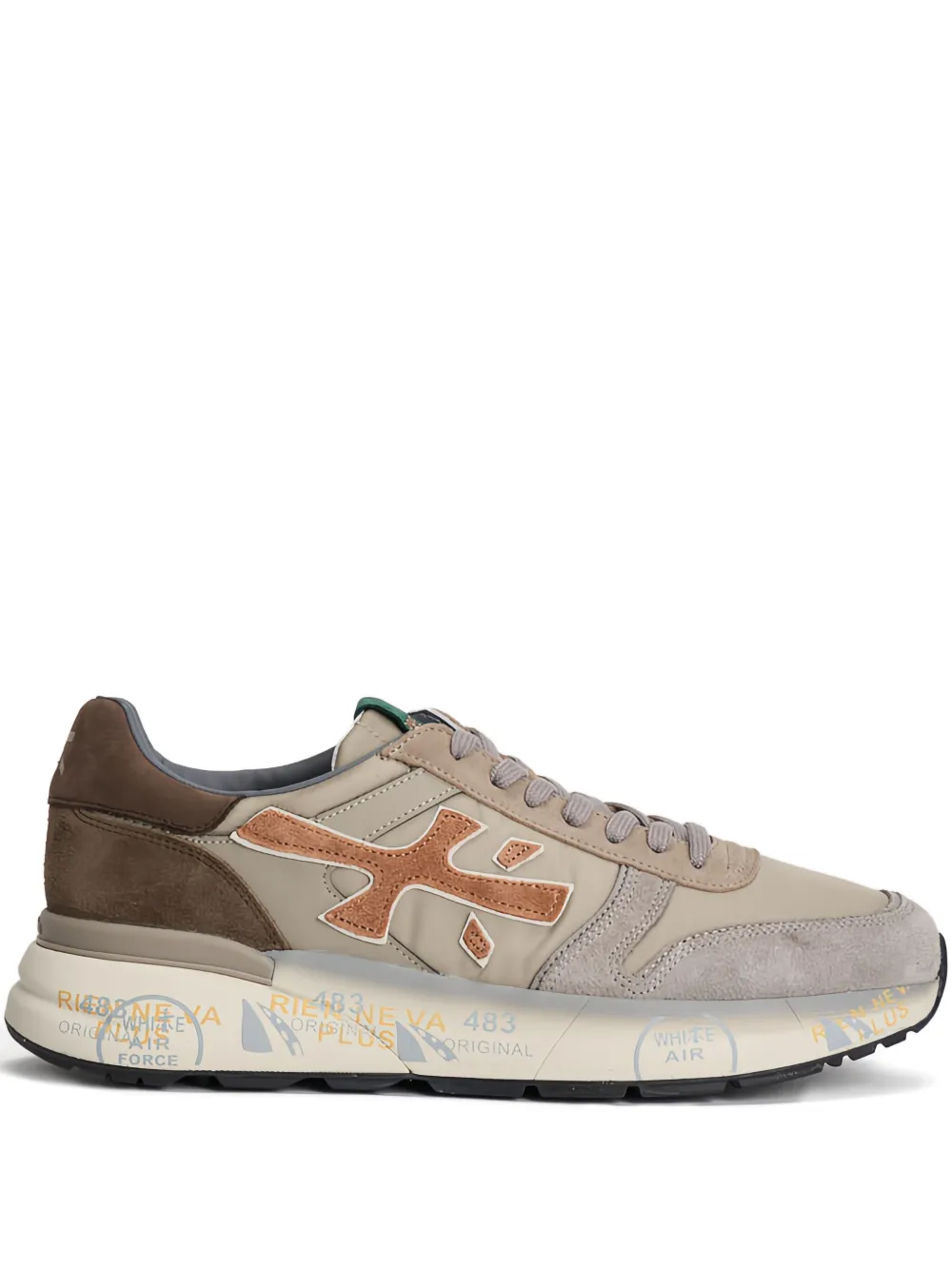 Premiata suede-panel sneakers Neutrals