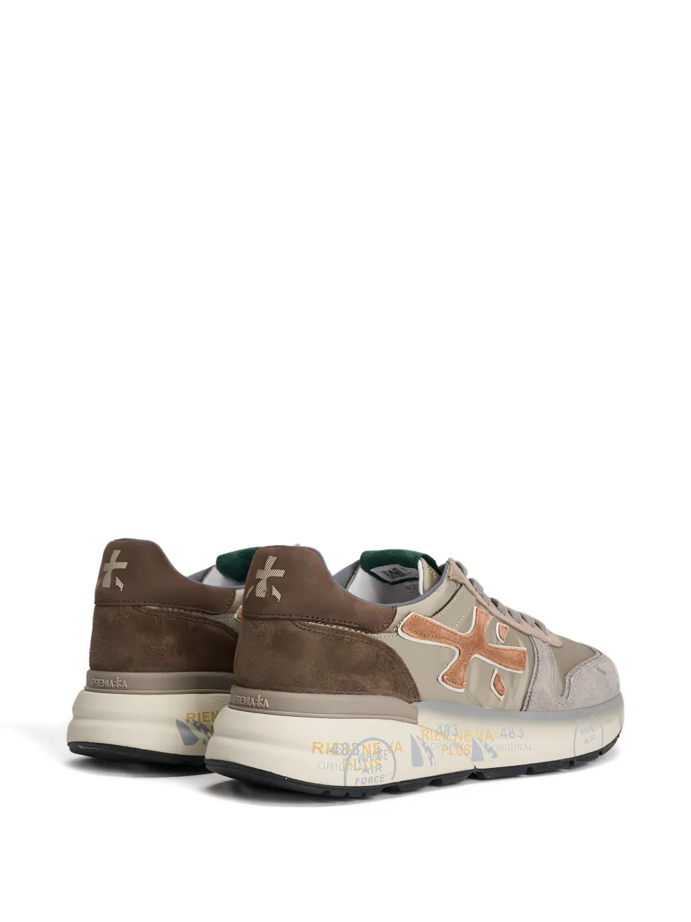 Premiata suede-panel sneakers Neutrals