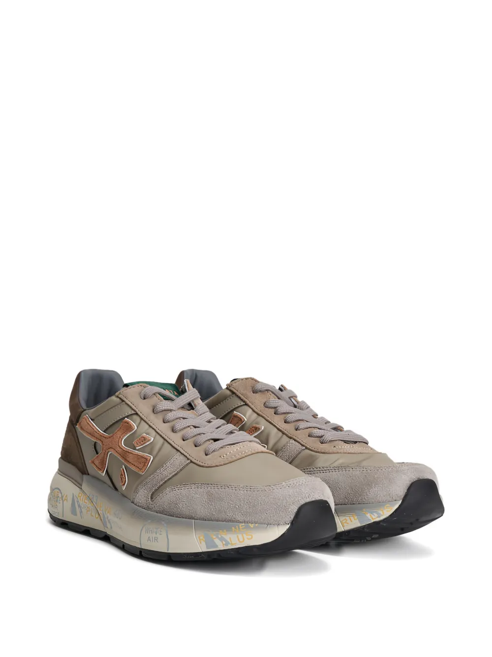 Premiata suede-panel sneakers Neutrals