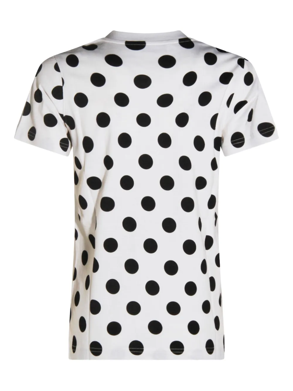 Moschino Polka Dot Graphic Print Short Sleeve Top In White