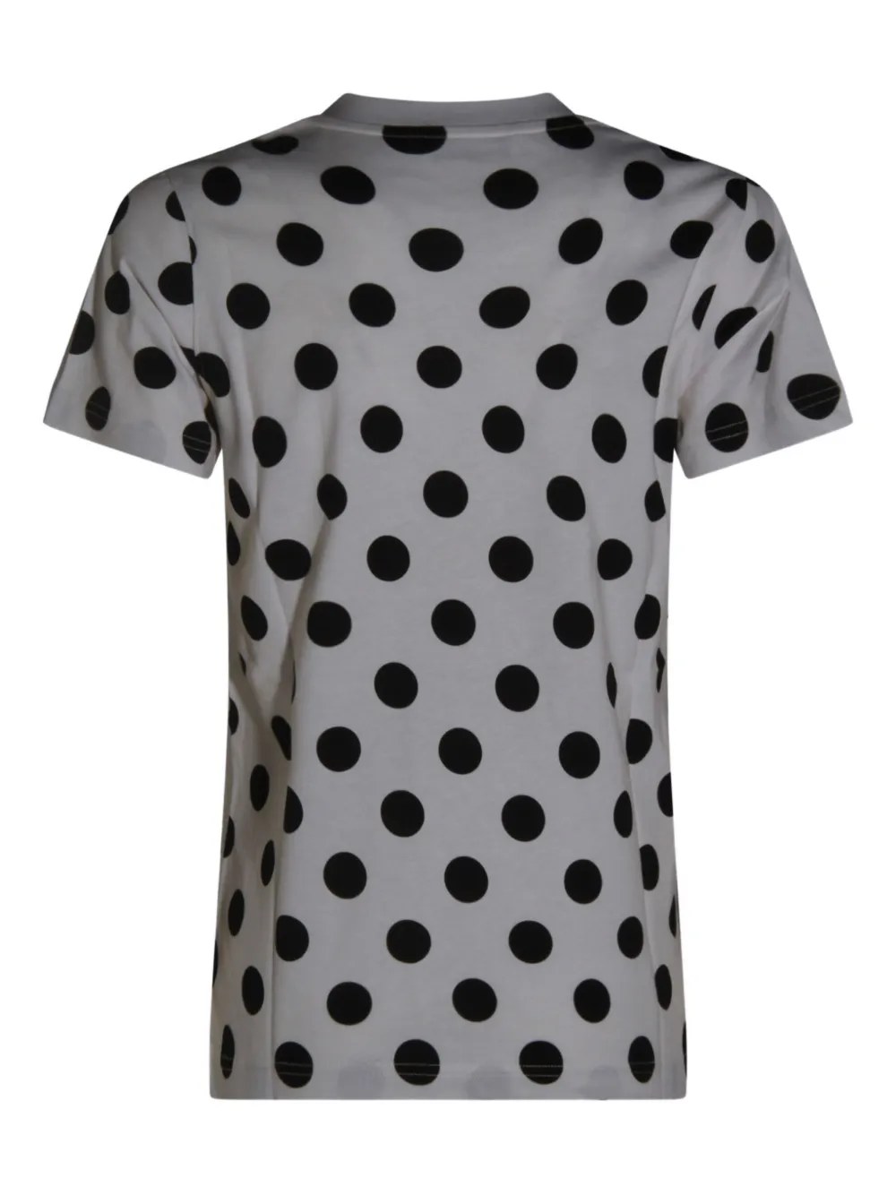 Moschino Polka Dot Graphic Print Short Sleeve Top In White