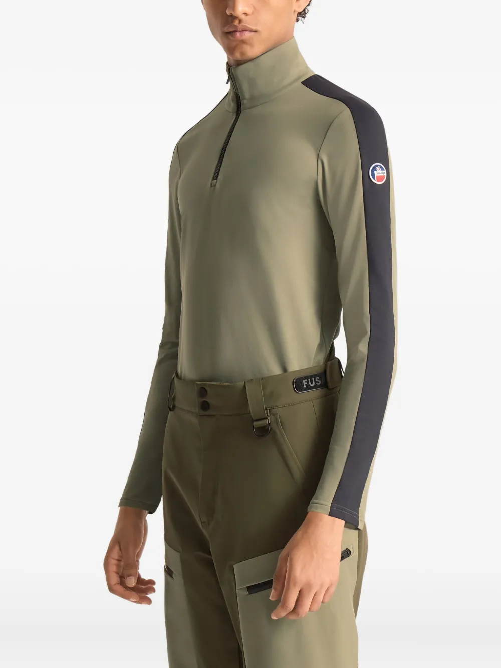 Fusalp High-neck Panelled T-shirt In Green