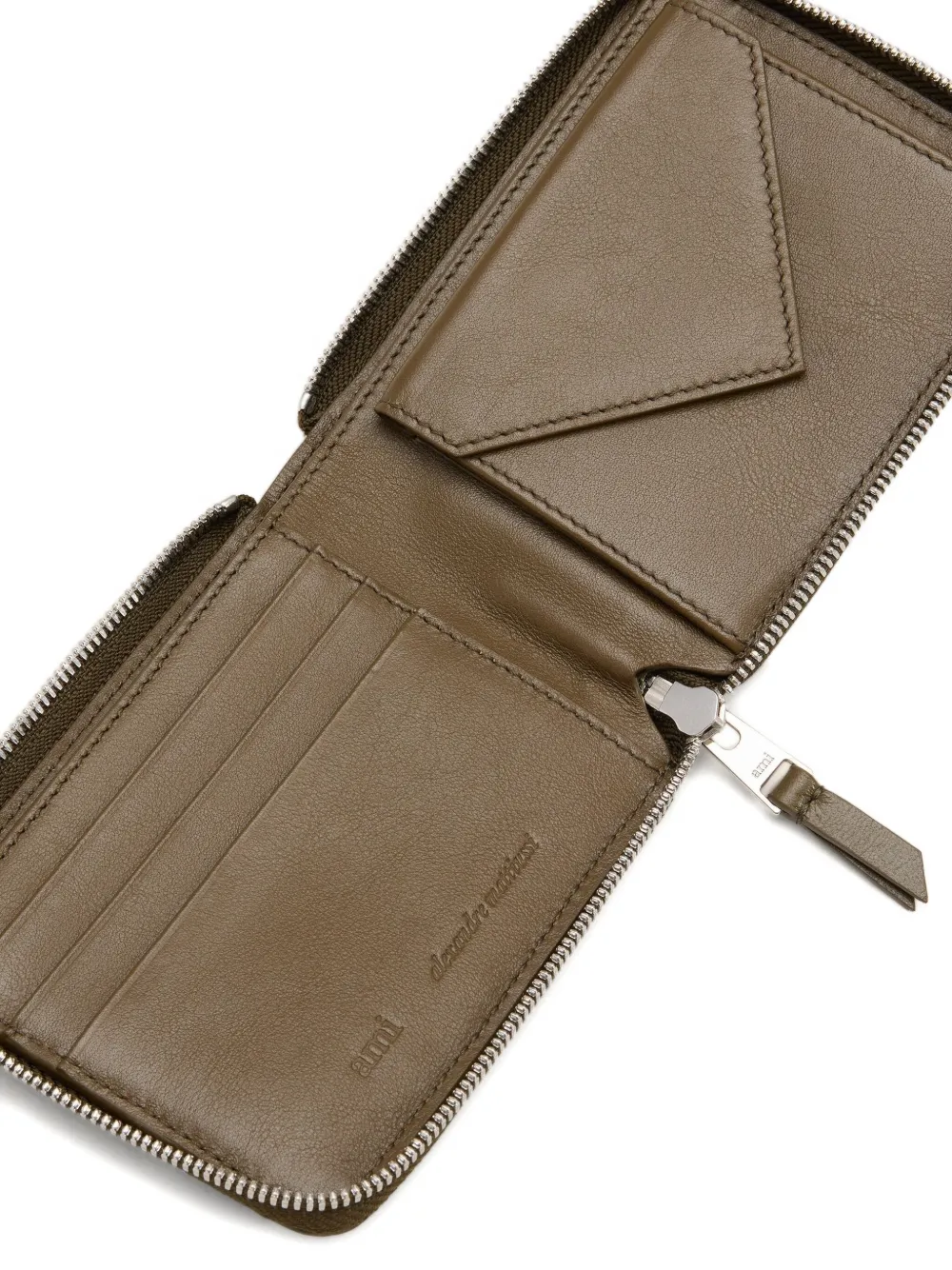 Ami Alexandre Mattiussi Zip-around Compact Wallet In Green