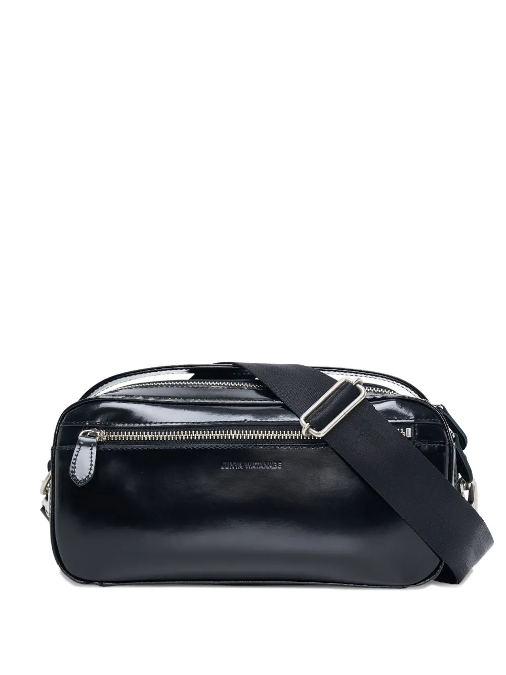 Junya Watanabe Glazed Leather Crossbody Bag In Black