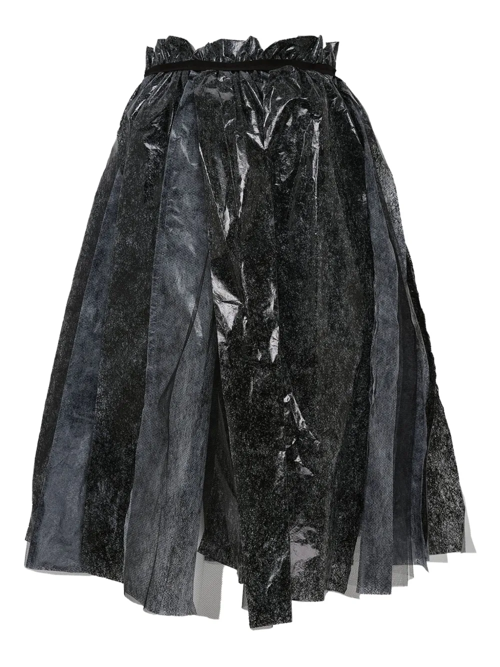 Comme des Garçons TAO foil-effect pleated skirt - Zwart