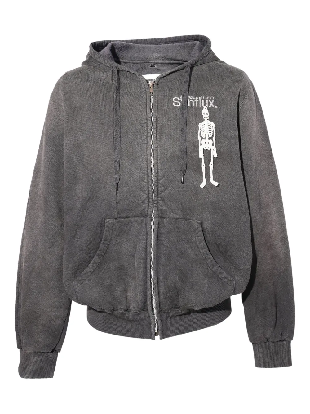 Doublet hoodie con cierre y aplique de esqueleto | negro | Image 1