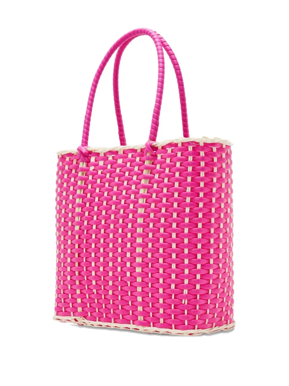 Bangkok Basket Medium Woven Tote Bag In Pink