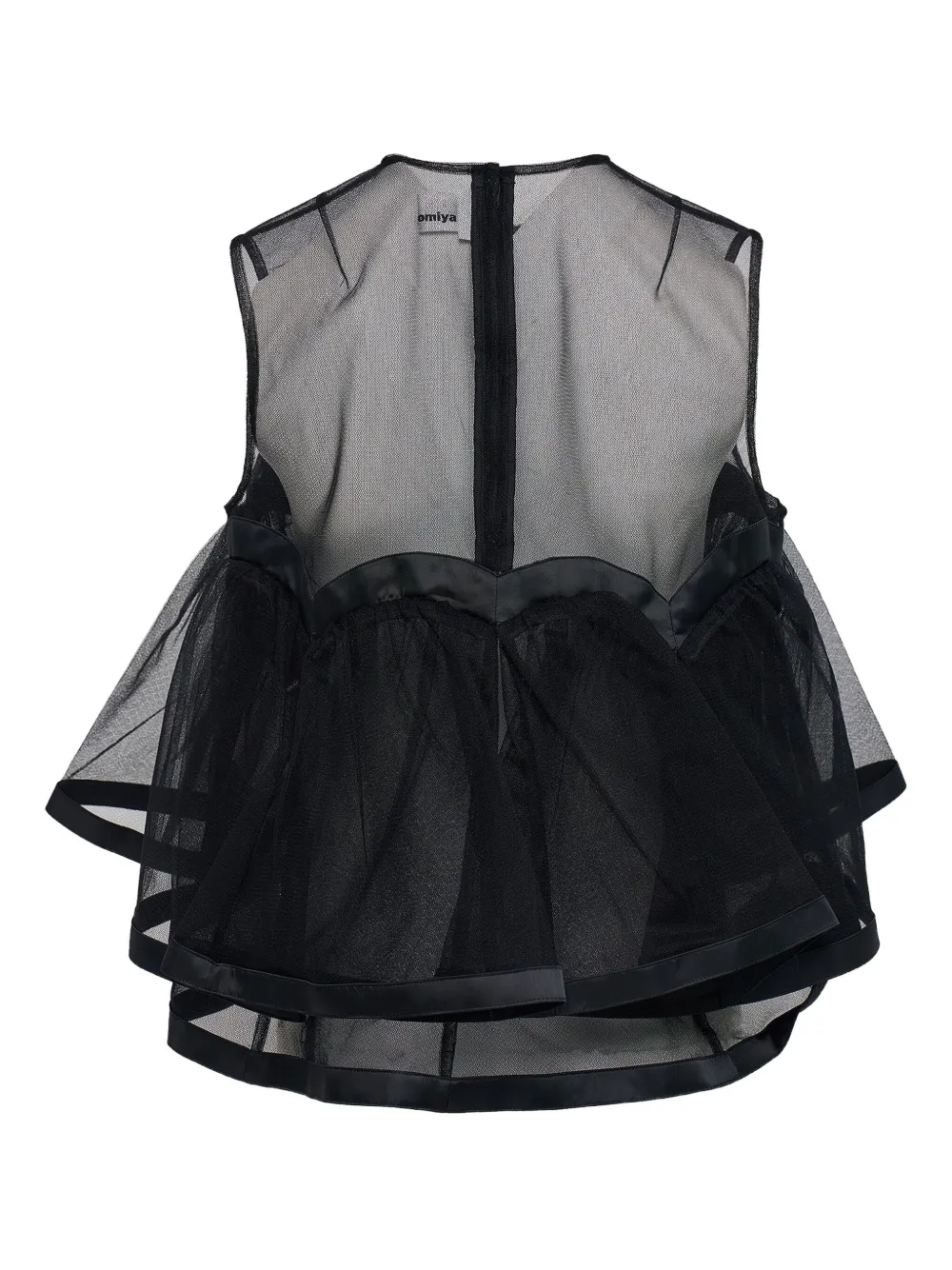 Noir Kei Ninomiya tulle-layered top - Zwart