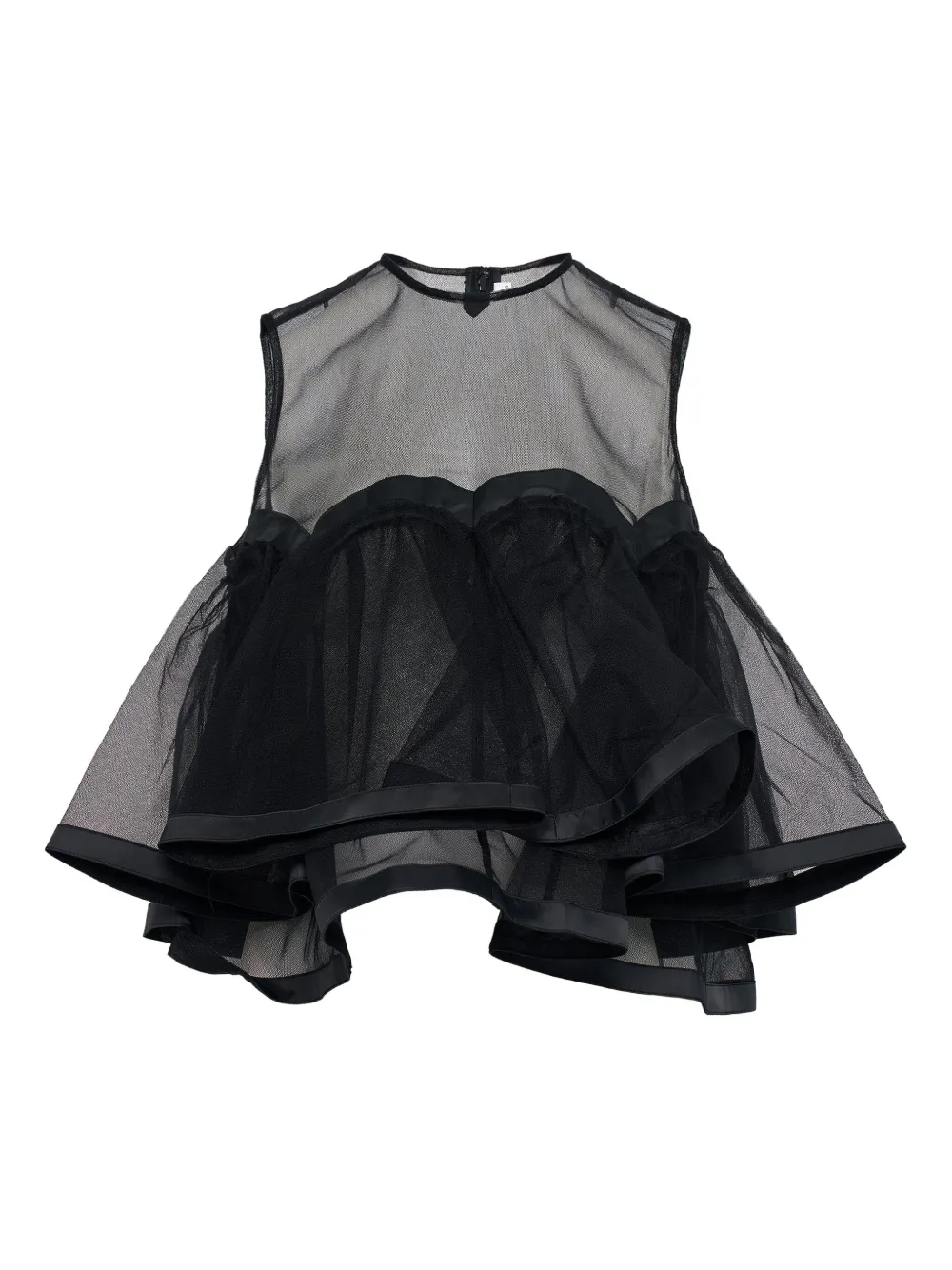 Noir Kei Ninomiya tulle-layered top | Black | Image 1
